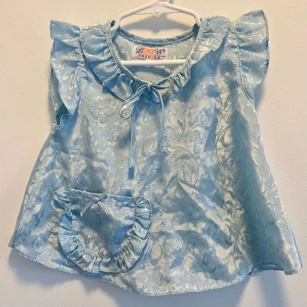 80’s BW Fashion Vintage Pastel Blue Baroque Dress
